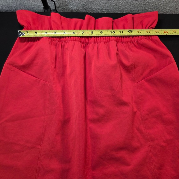 Lululemon Red Paperbag Waist Skirt High Rise Knee Length Pockets Size 10 - Picture 2 of 8